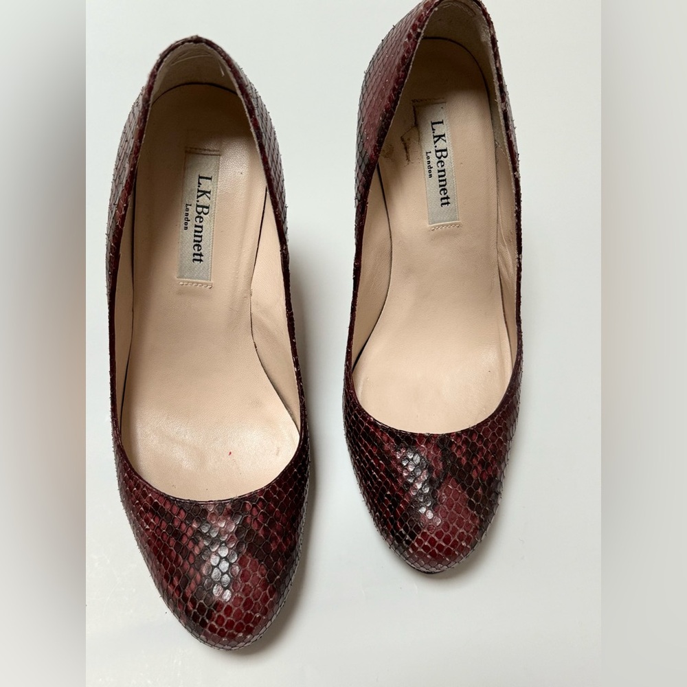 LK Bennett snakeskin leather heels Sz 37.5. Worn once